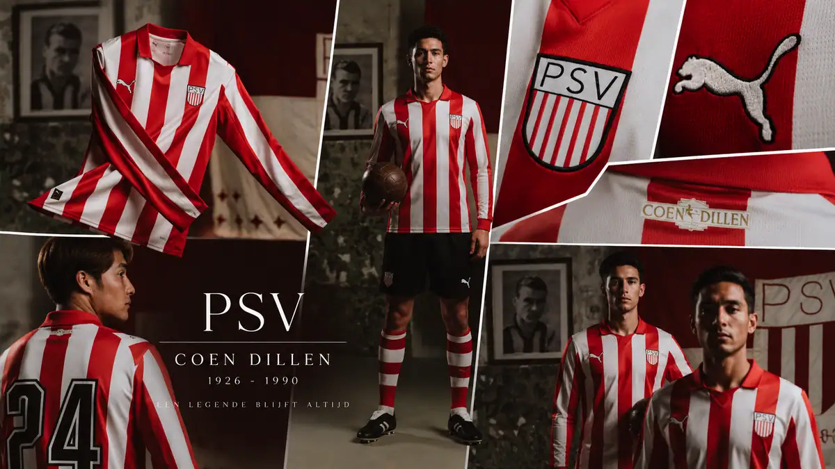 PSV eert ‘Het Kanon’ Coen Dillen met speciaal retroshirt